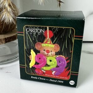 VTG Koala Bear‎ Clown 1999 Christmas Ornament Heirloom Collection CARLTON CARDS